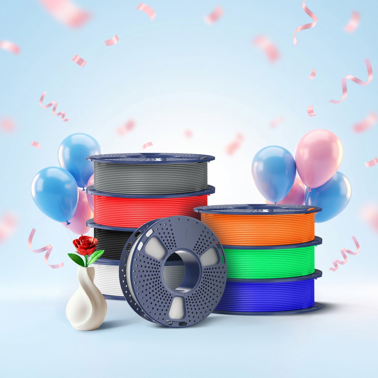250g Spool PLA, PLA+, PLA+2.0, PLA Meta Multicolor Filament Bundle, 250g*8 Rolls