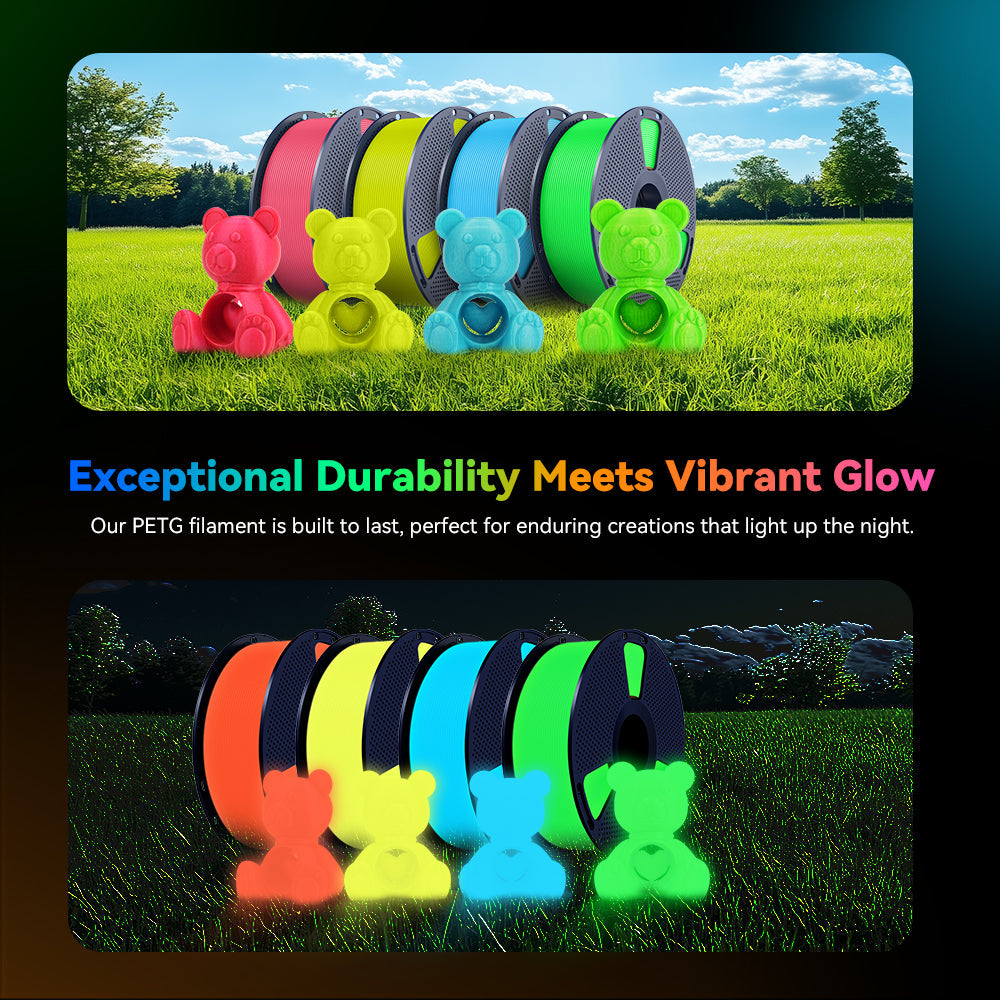 [MOQ: 3KG] PETG Glow in The Dark (Luminous) 3D Printer Filament 1KG