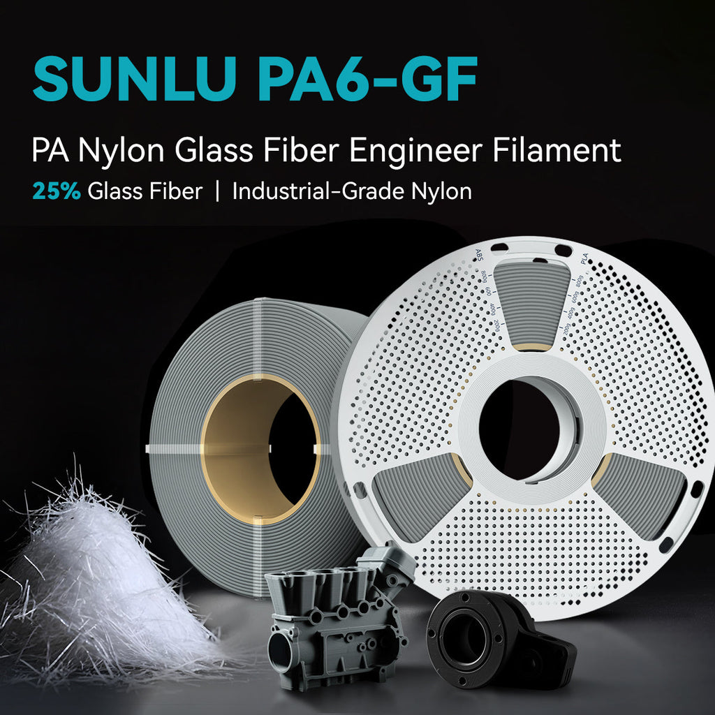 Nylon-6 Glass Fiber (PA6-GF) 3D Printer Filament 1KG
