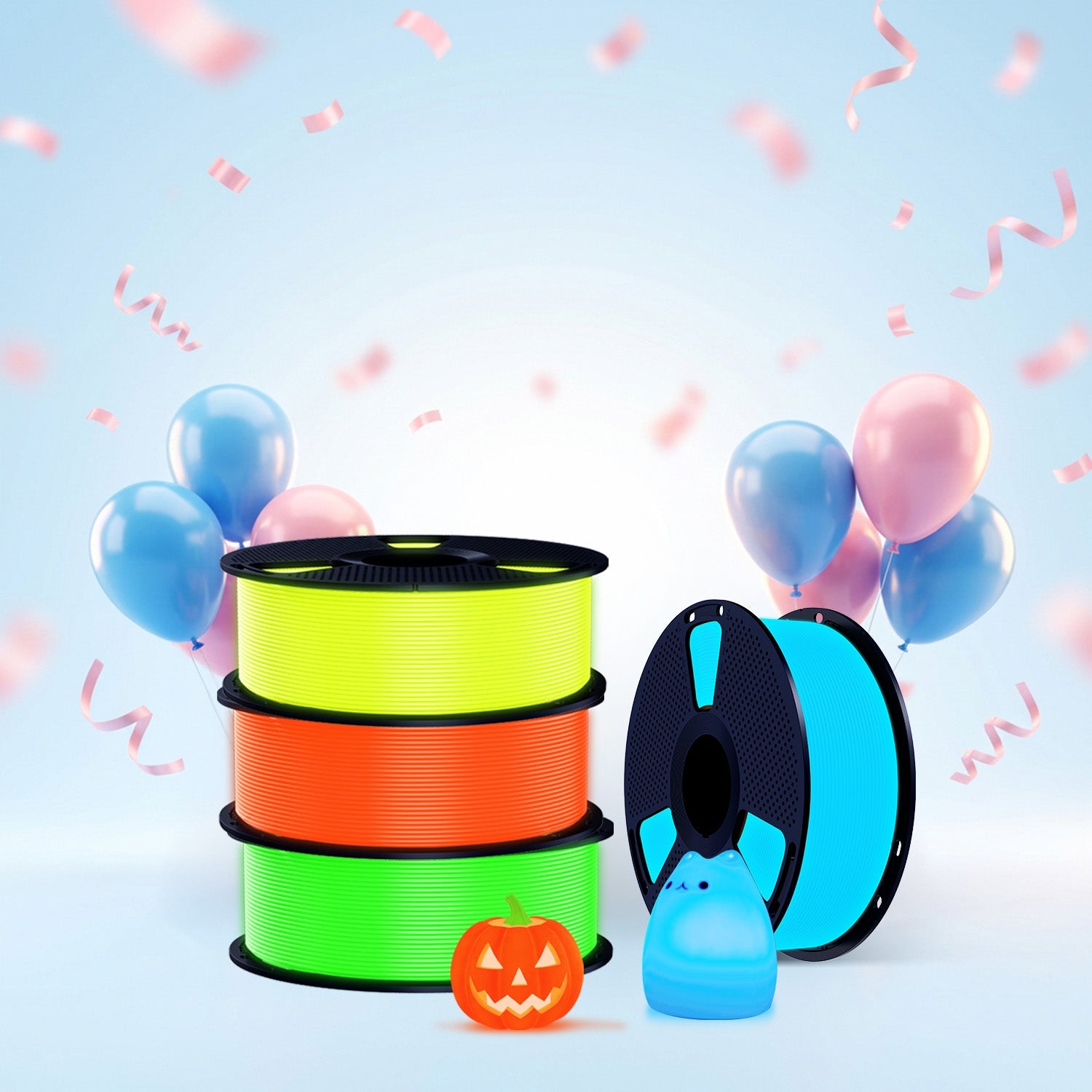 [MOQ: 3KG] PETG Glow in The Dark (Luminous) 3D Printer Filament 1KG Main image