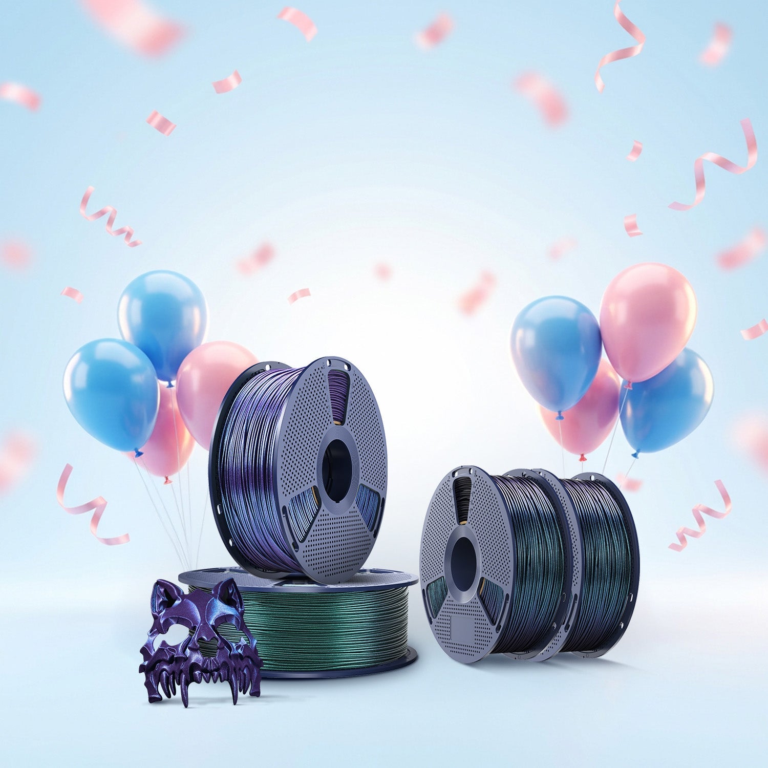 SUNLU PLA Galaxy 1KG, Color-Shifting PLA Esthenic Filament, Sparkling Ultrafine Pearlescent Powder