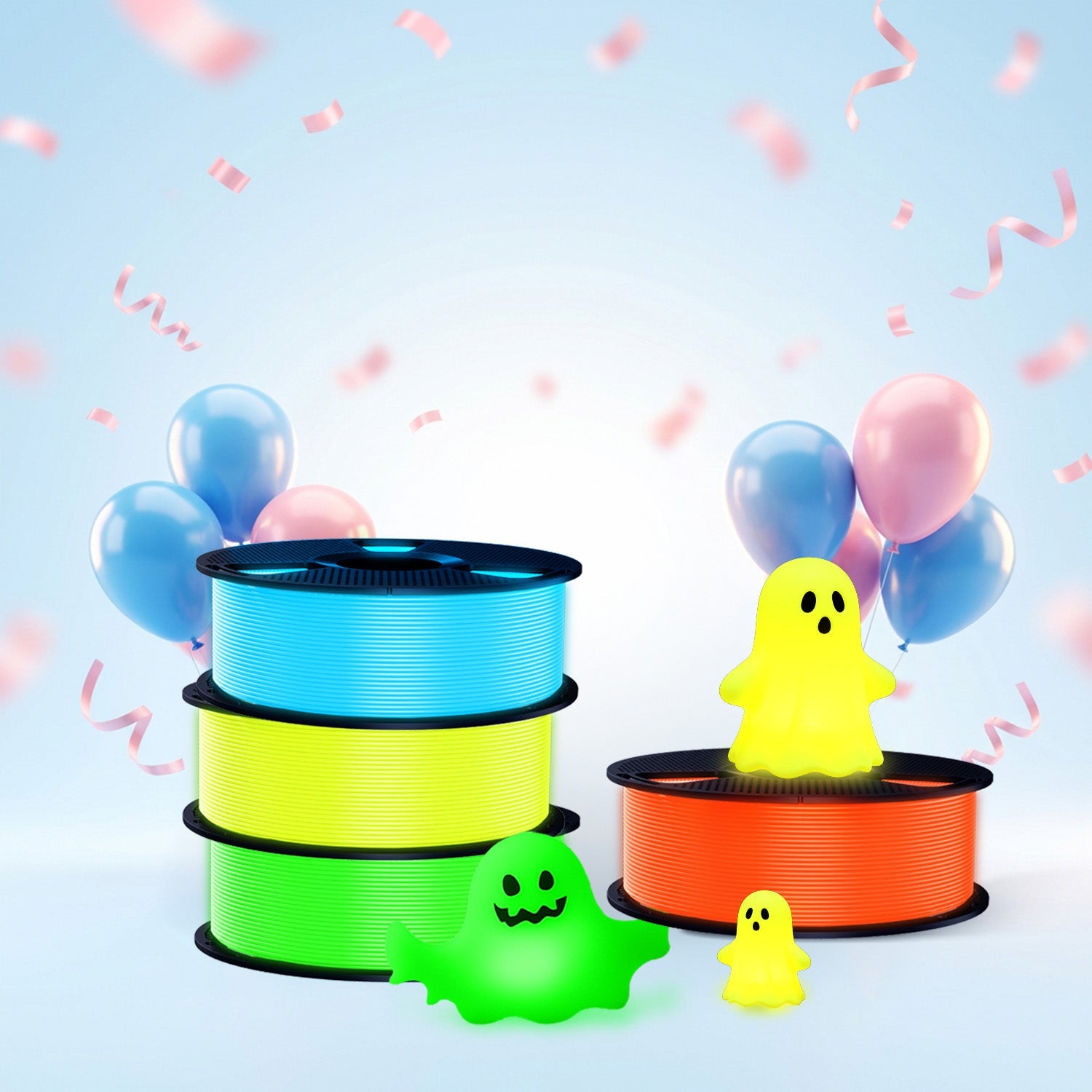 [MOQ: 3KG] Glow in The Dark (Luminous) PLA 3D Printer Filament 1KG Main image