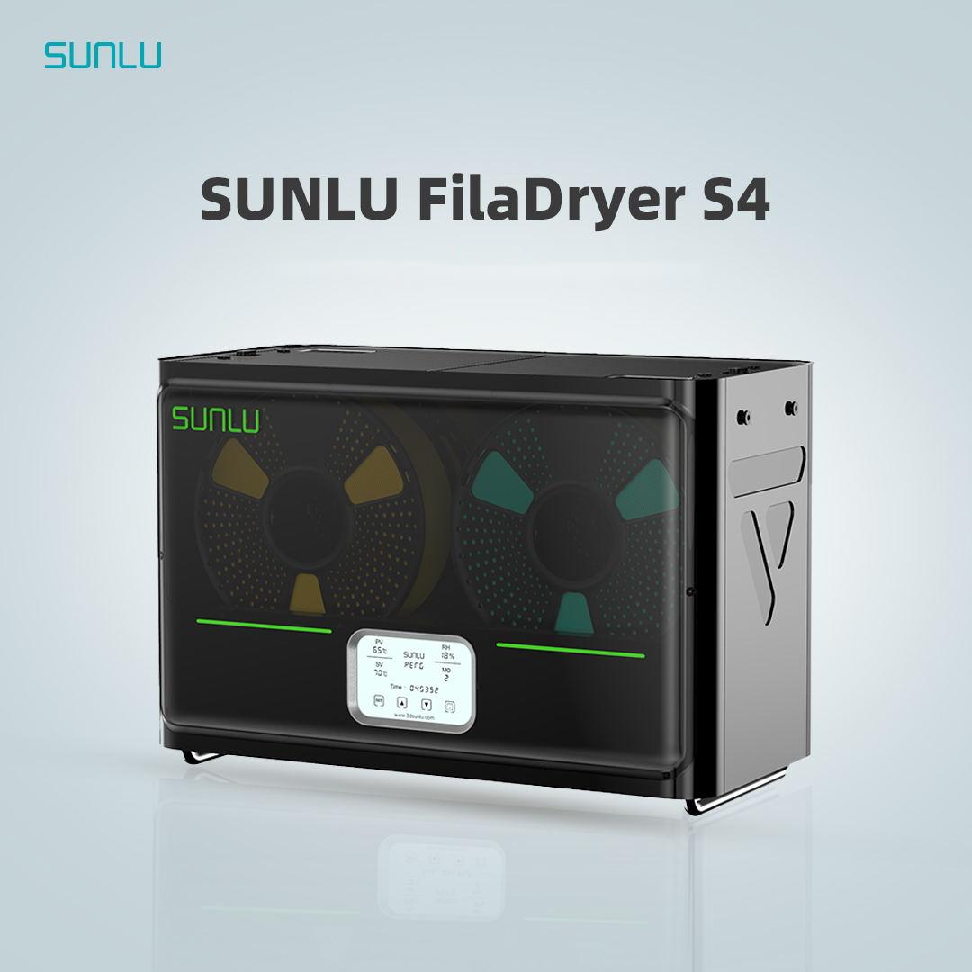 SUNLU FilaDryer S4, Temperature Balance and High Efficiency, the First Dryer for 4 Spools Capacity