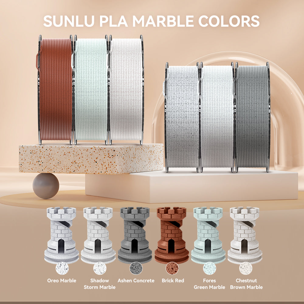 [MOQ: 3KG] High Speed PLA Marble 3D Printer Filament 1KG