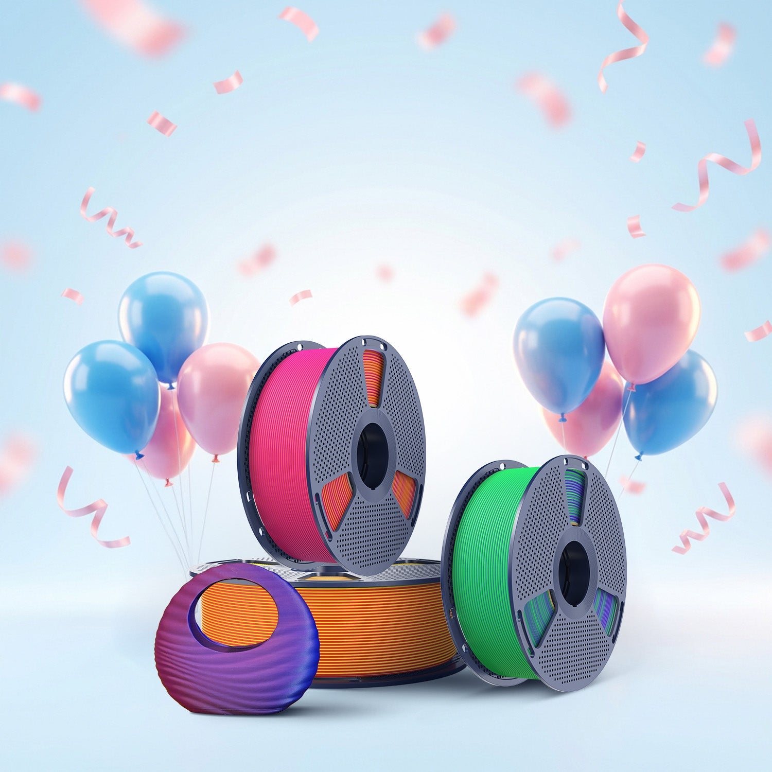 SUNLU Matte PLA Dual-Color 3D Printer Esthenic Filament 1KG, Seamless Two-Tone Shifts & Soft Matte Finish