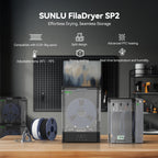 SUNLU FilaDryer SP2, 2-in-1 Filament Dryer Combine with Storage Box, Compatible with spool size 1kg×2 or 2kg×1 or 3kg×1