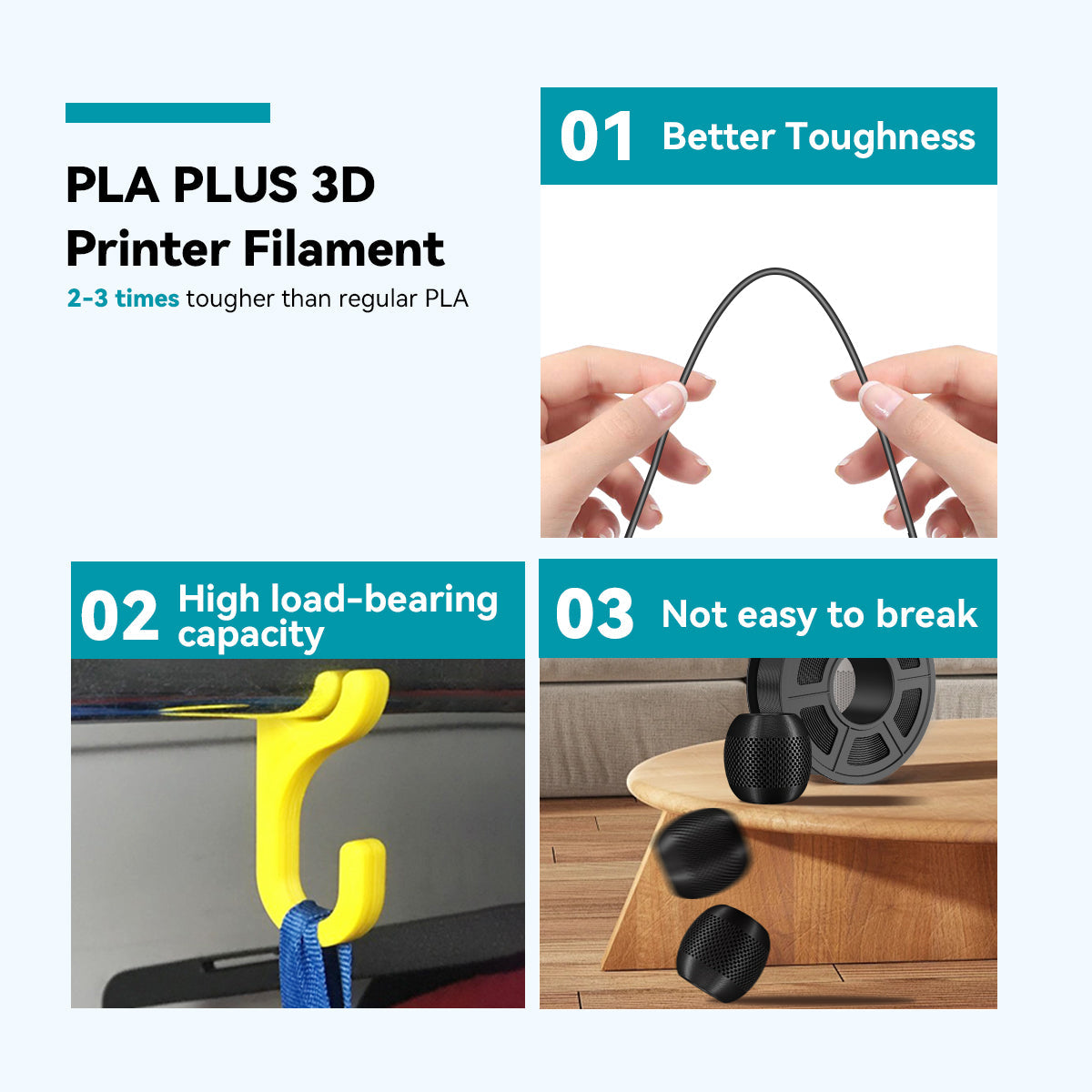 PLA+(PLA Plus) 3D Printer Filament 1KG Spool, Mix & Match Over 6 Rolls Bulk Order