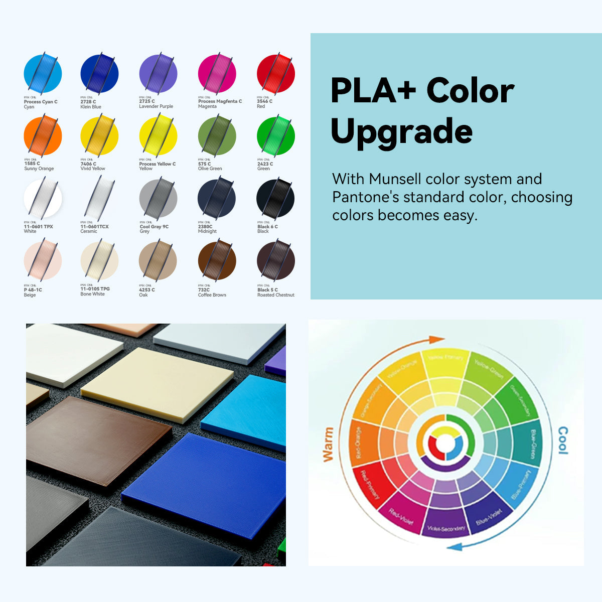 PLA+(PLA Plus) 3D Printer Filament 1KG Spool, Mix & Match Over 6 Rolls Bulk Order